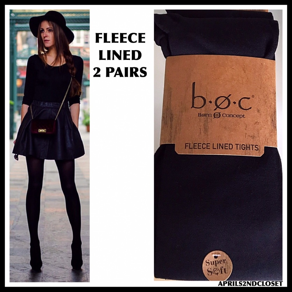 B.O.C. 2 BLACK FLEECE LINED TIGHTS A2C - Picture 9 of 16